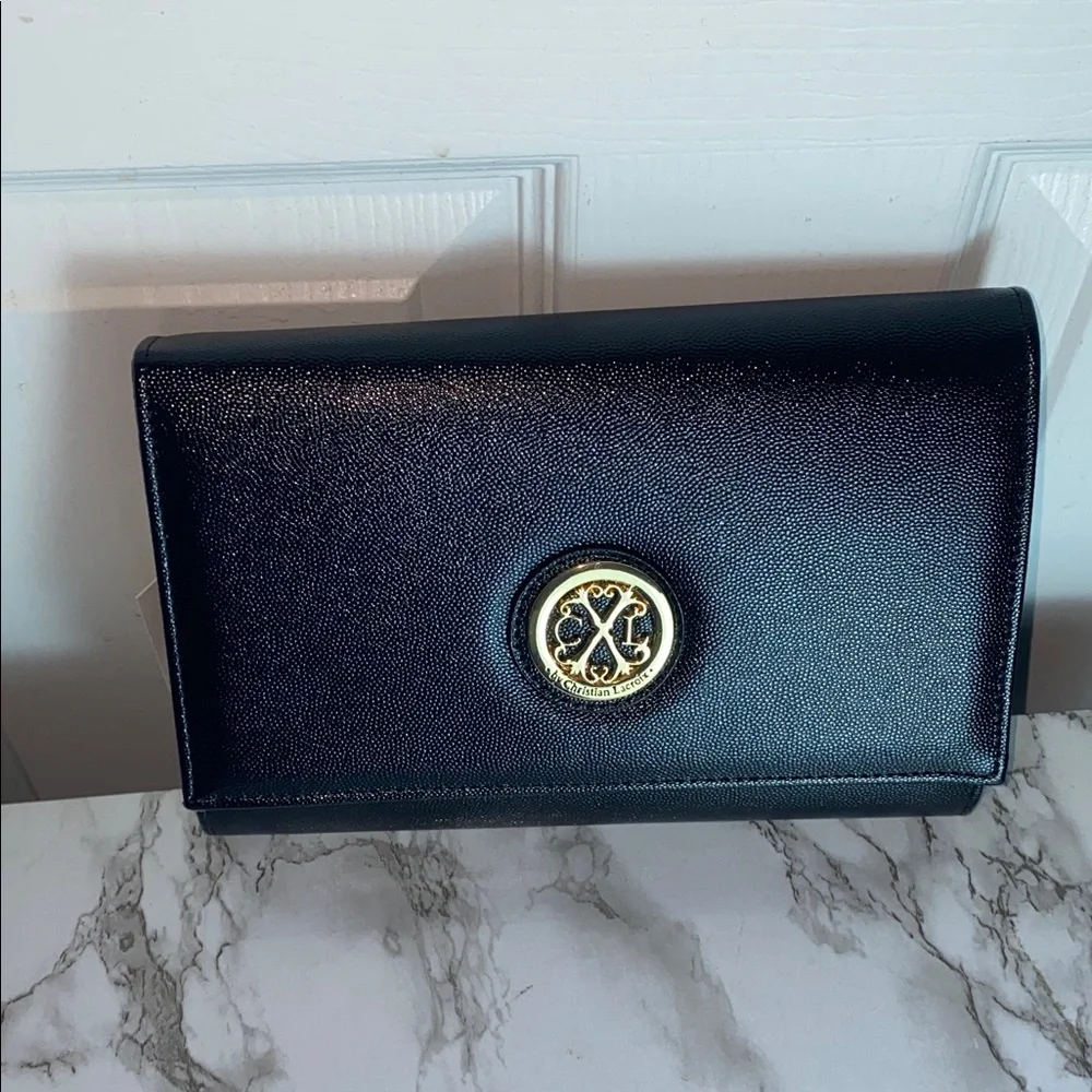 Christian Lacroix Paris Caviar Black Clutch
